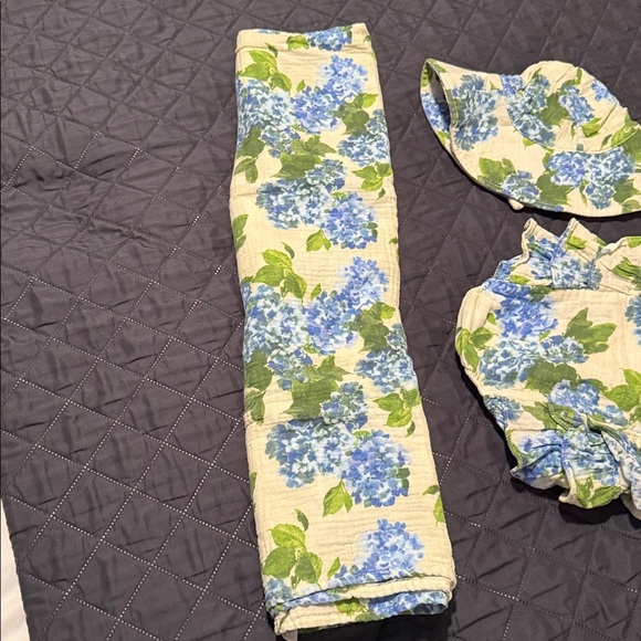 Angel Dear Blue and Green Floral Kids Matching Set - Picture 4 of 4